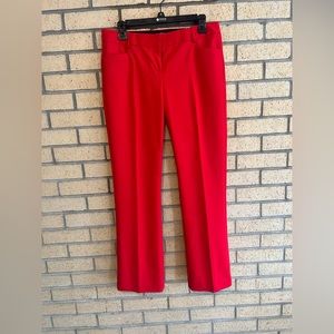 Express “Columnist” barely boot dress slacks in red.